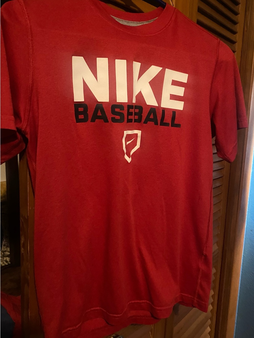 Nike Red Dri-FIT Athletic Tee with White Print